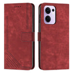Oppo Reno13 F 5G (Reno 13 FS 5G) / 4G-skal Läderfodral med tryckta linjer och stativ