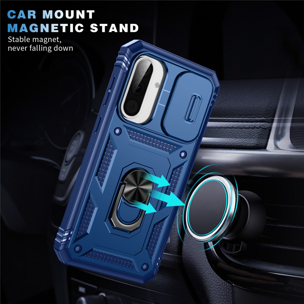 For 	Samsung Galaxy A56 5G Case TPU+PC Slide Camshield Kickstand Phone Cover
