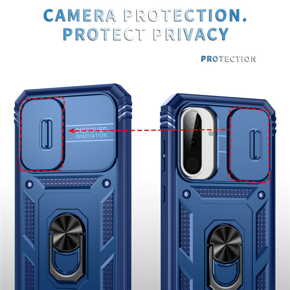 For 	Samsung Galaxy A56 5G Case TPU+PC Slide Camshield Kickstand Phone Cover