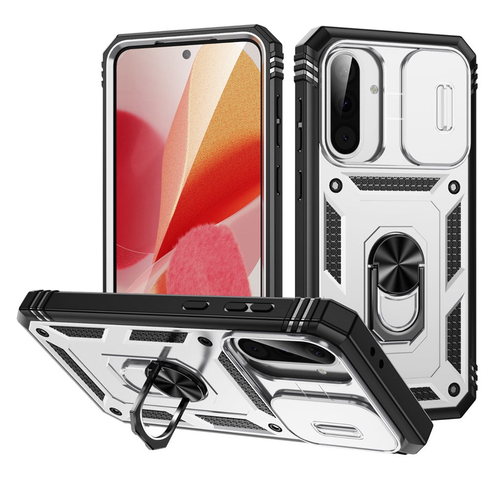 For 	Samsung Galaxy A56 5G Case TPU+PC Slide Camshield Kickstand Phone Cover