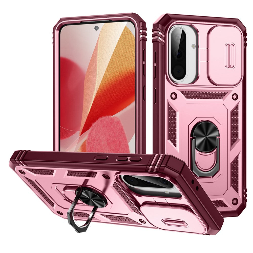 For 	Samsung Galaxy A56 5G Case TPU+PC Slide Camshield Kickstand Phone Cover