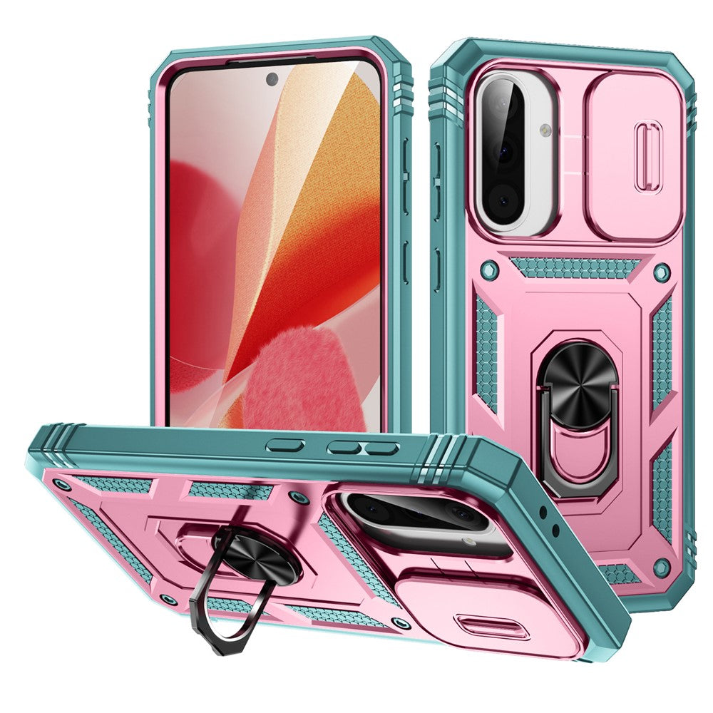 For 	Samsung Galaxy A56 5G Case TPU+PC Slide Camshield Kickstand Phone Cover