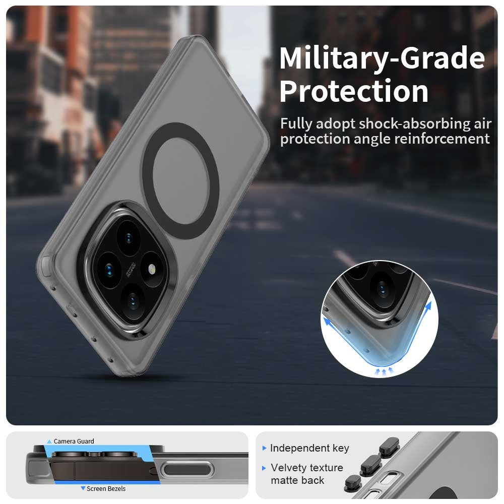 For Xiaomi Redmi Note 14 Pro 4G Magnetic Case Anti Drop Hybrid Phone Back Cover