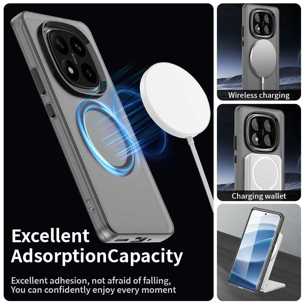 For Xiaomi Redmi Note 14 Pro 4G Magnetic Case Anti Drop Hybrid Phone Back Cover