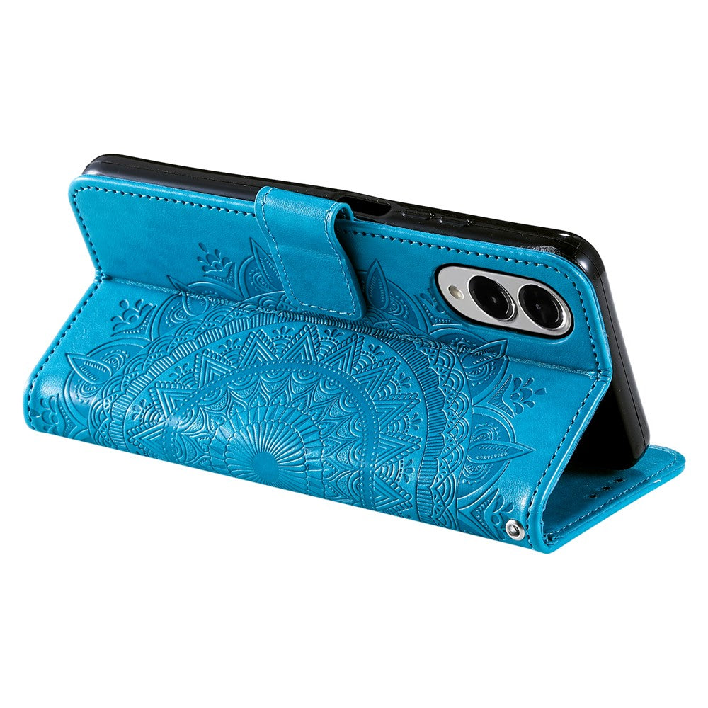 For Samsung Galaxy S25 Edge Stand Case Imprinted Totem PU Leather Wallet Phone Cover