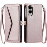 For Samsung Galaxy S25 Edge Leather Case with Wrist Strap Wallet Stand Phone Cover