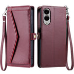 For Samsung Galaxy S25 Edge Leather Case with Wrist Strap Wallet Stand Phone Cover