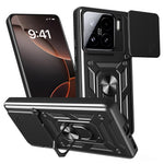 For Xiaomi 15 Case with Slide Camera Lid PC + TPU Kickstand Phone Cover