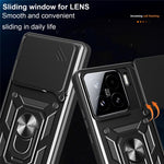 For Xiaomi 15 Case with Slide Camera Lid PC + TPU Kickstand Phone Cover