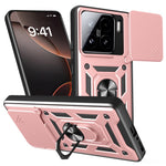 For Xiaomi 15 Case with Slide Camera Lid PC + TPU Kickstand Phone Cover