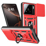 For Xiaomi 15 Case with Slide Camera Lid PC + TPU Kickstand Phone Cover