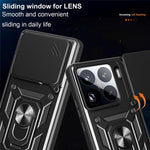 For Xiaomi 15 Pro Case with Slide Camera Lid PC + TPU Kickstand Phone Cover