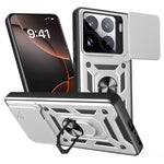 For Xiaomi 15 Pro Case with Slide Camera Lid PC + TPU Kickstand Phone Cover