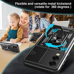 For Samsung Galaxy S25 Edge Case with Slide Camera Lid PC + TPU Kickstand Phone Cover