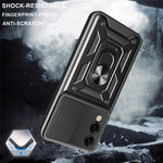 For Samsung Galaxy S25 Edge Case with Slide Camera Lid PC + TPU Kickstand Phone Cover