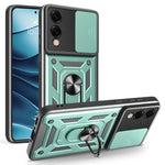 For Samsung Galaxy S25 Edge Case with Slide Camera Lid PC + TPU Kickstand Phone Cover
