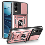 For Samsung Galaxy S25 Edge Case with Slide Camera Lid PC + TPU Kickstand Phone Cover
