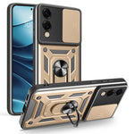 For Samsung Galaxy S25 Edge Case with Slide Camera Lid PC + TPU Kickstand Phone Cover