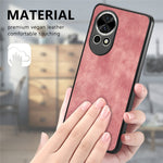 Huawei Nova 13 5G-skal, stötsäkert, smalt retro-läder, baksida