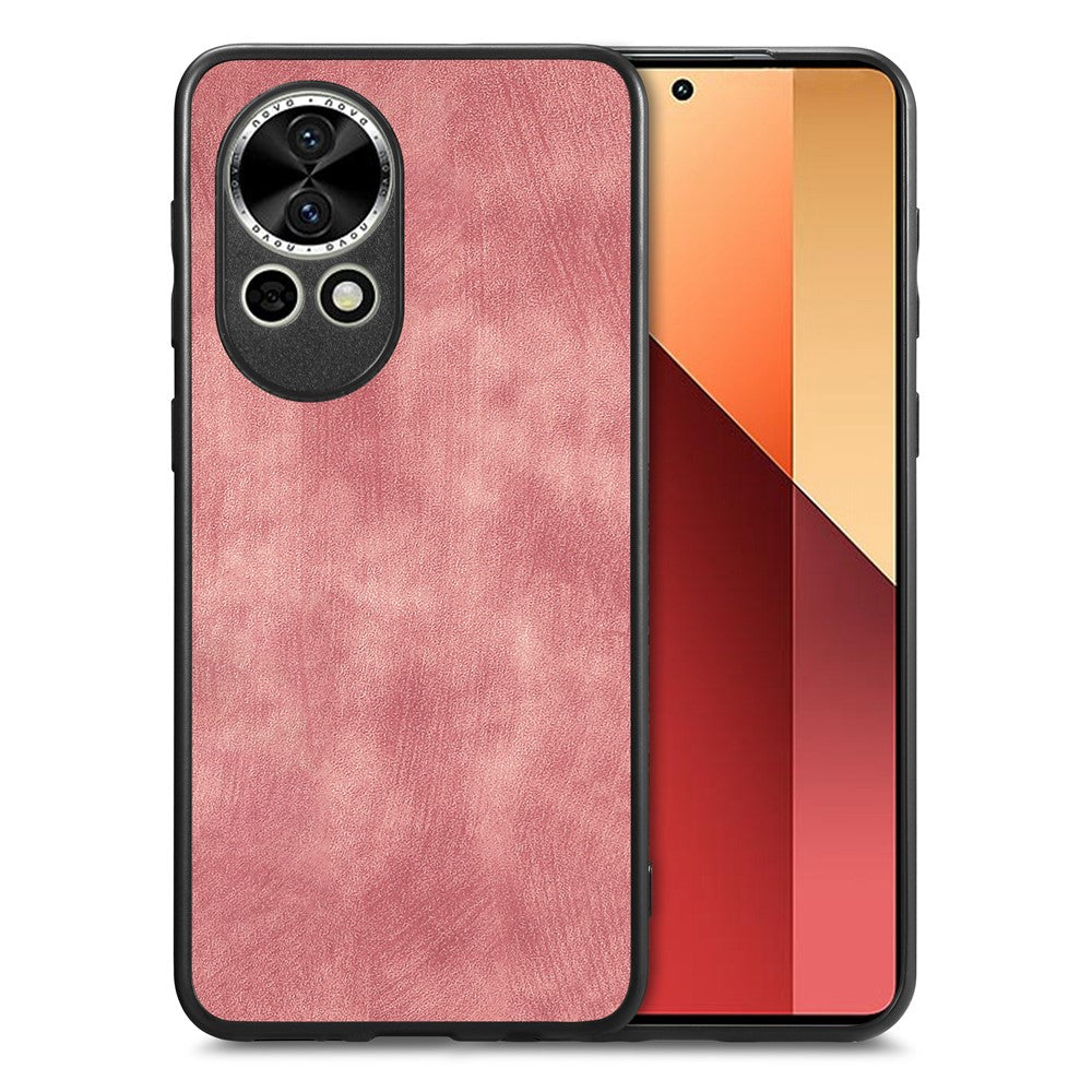 Huawei Nova 13 5G-skal, stötsäkert, smalt retro-läder, baksida
