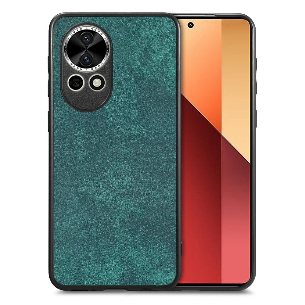 Huawei Nova 13 5G-skal, stötsäkert, smalt retro-läder, baksida