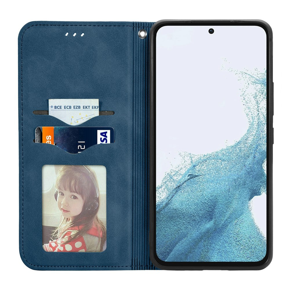Til Samsung Galaxy A56 5G Cover, "Skin Touch Feeling" Læder Cover med Kortholder og Magnetisk Absorption
