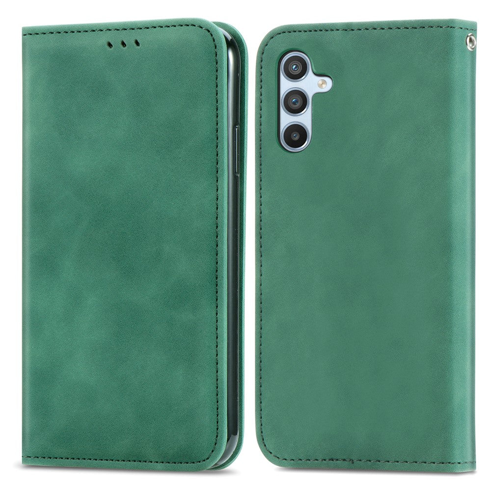 Til Samsung Galaxy A56 5G Cover, "Skin Touch Feeling" Læder Cover med Kortholder og Magnetisk Absorption