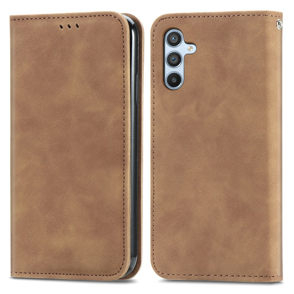 Til Samsung Galaxy A56 5G Cover, "Skin Touch Feeling" Læder Cover med Kortholder og Magnetisk Absorption