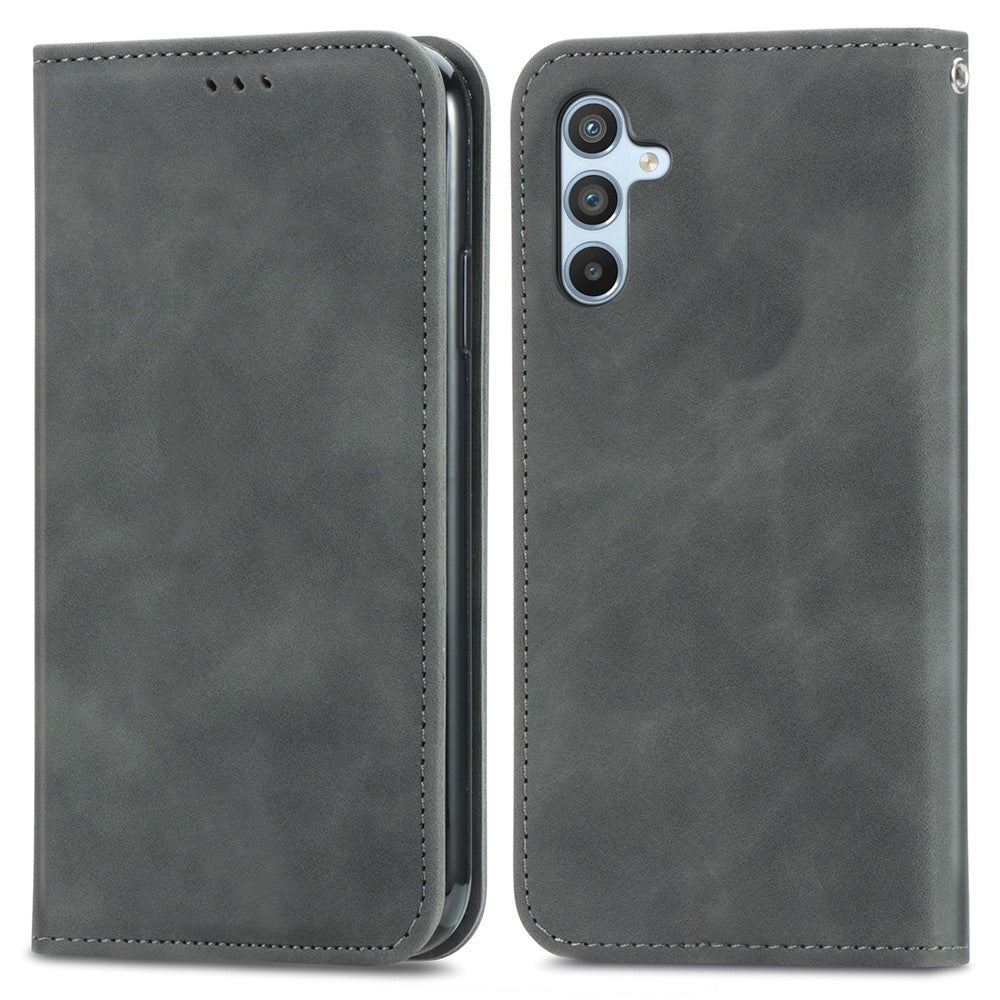 Til Samsung Galaxy A56 5G Cover, "Skin Touch Feeling" Læder Cover med Kortholder og Magnetisk Absorption