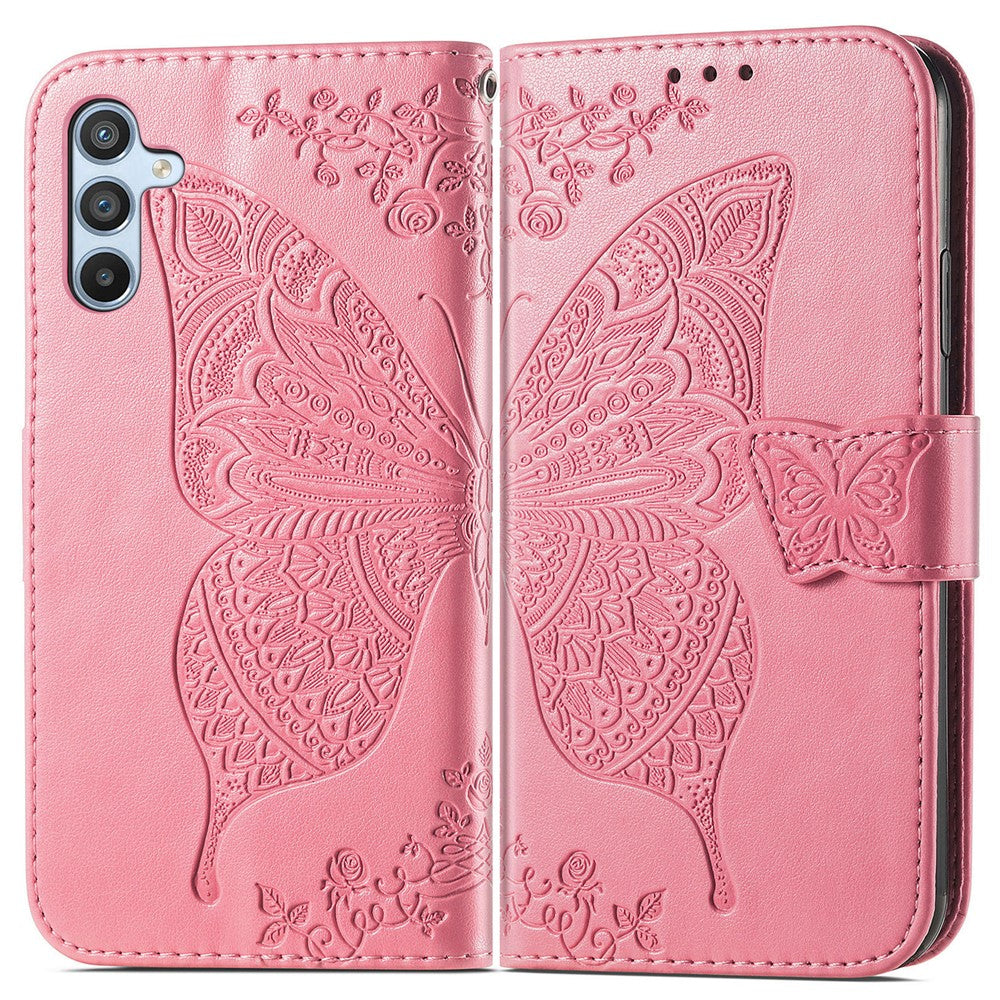 Samsung Galaxy A56 5G Plånboksfodral PU-läder mobilskal Fjärilsmönster