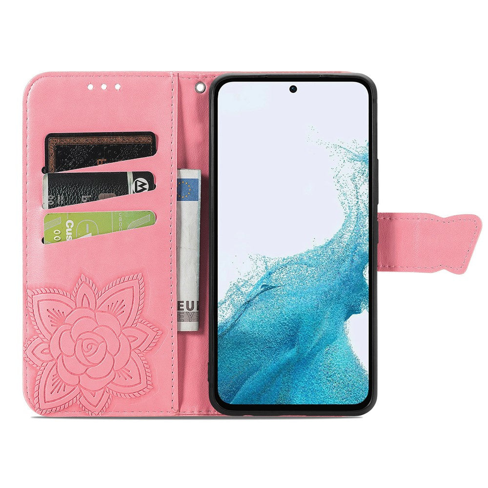 Samsung Galaxy A56 5G Plånboksfodral PU-läder mobilskal Fjärilsmönster
