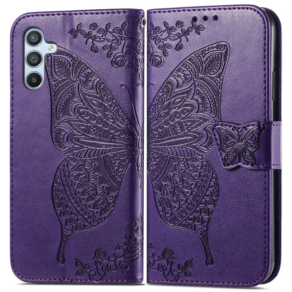 Samsung Galaxy A56 5G Plånboksfodral PU-läder mobilskal Fjärilsmönster
