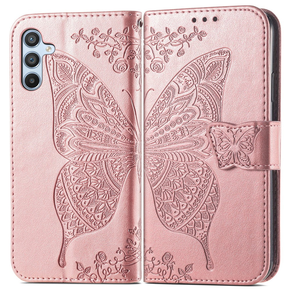 Samsung Galaxy A56 5G Plånboksfodral PU-läder mobilskal Fjärilsmönster