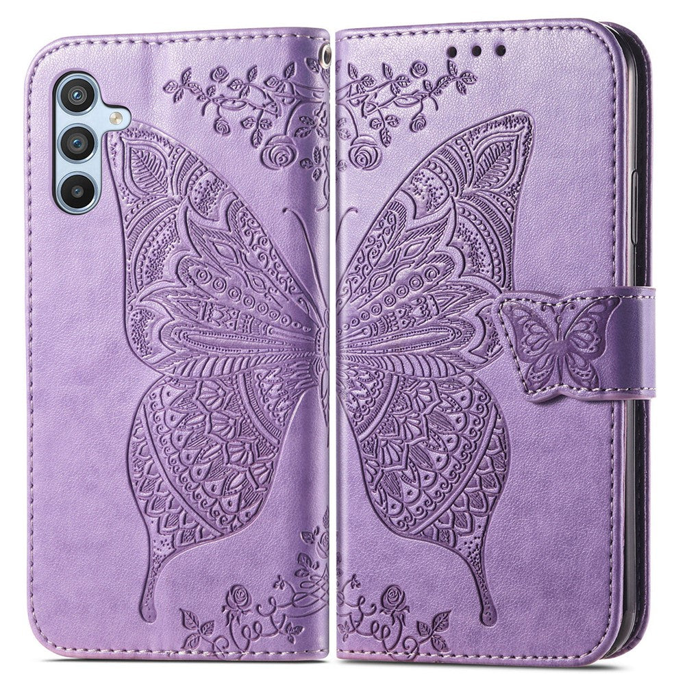 Samsung Galaxy A56 5G Plånboksfodral PU-läder mobilskal Fjärilsmönster