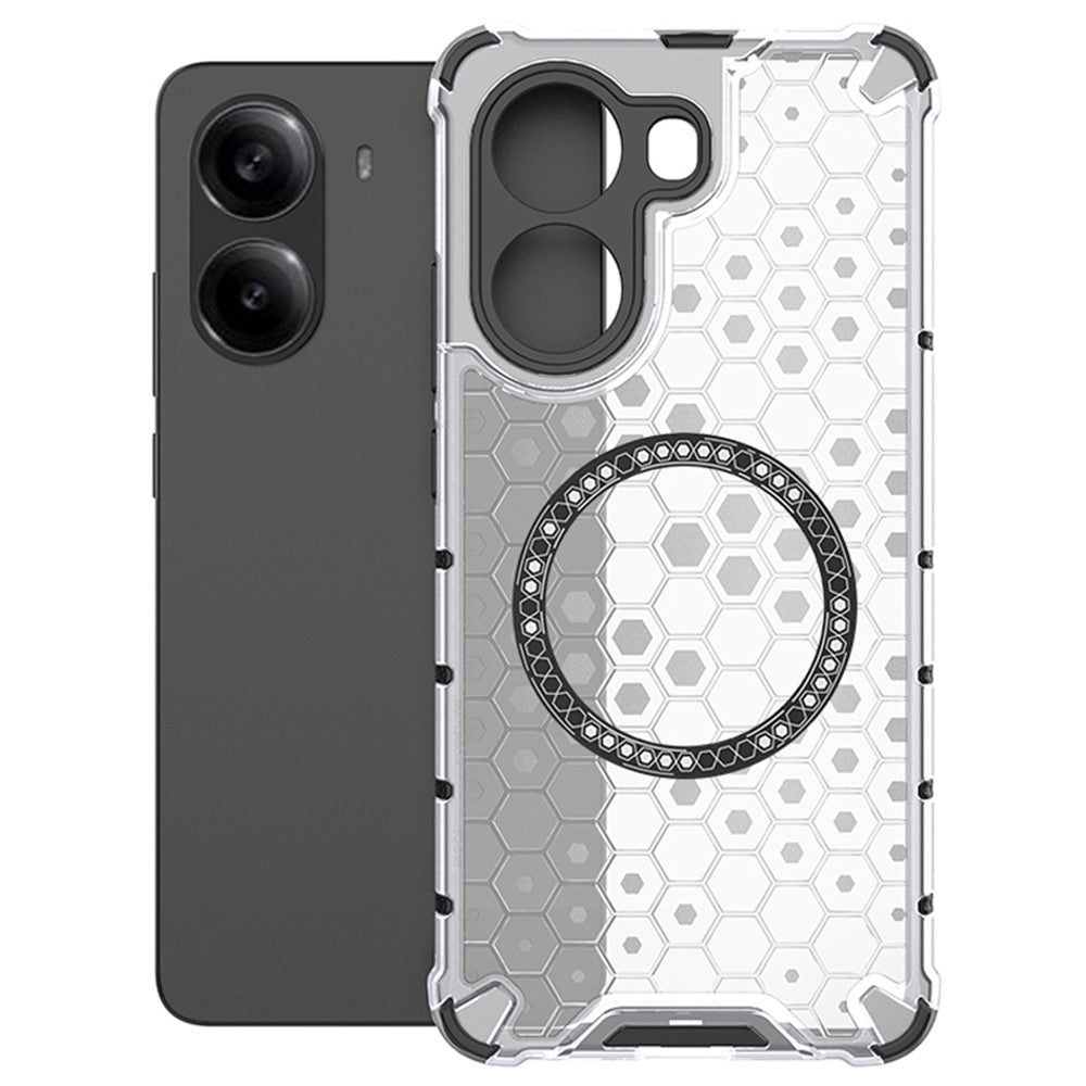Xiaomi Poco X7 Pro 5G / Redmi Turbo 4 5G Magnetiskt Skal Honeycomb Design TPU + PC mobilskal