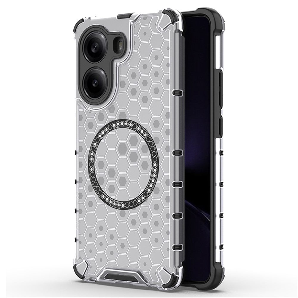 Xiaomi Poco X7 Pro 5G / Redmi Turbo 4 5G Magnetiskt Skal Honeycomb Design TPU + PC mobilskal