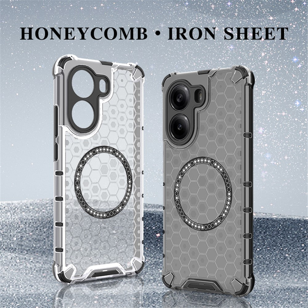 Xiaomi Poco X7 Pro 5G / Redmi Turbo 4 5G Magnetiskt Skal Honeycomb Design TPU + PC mobilskal
