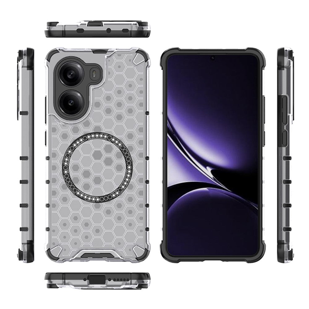 Xiaomi Poco X7 Pro 5G / Redmi Turbo 4 5G Magnetiskt Skal Honeycomb Design TPU + PC mobilskal