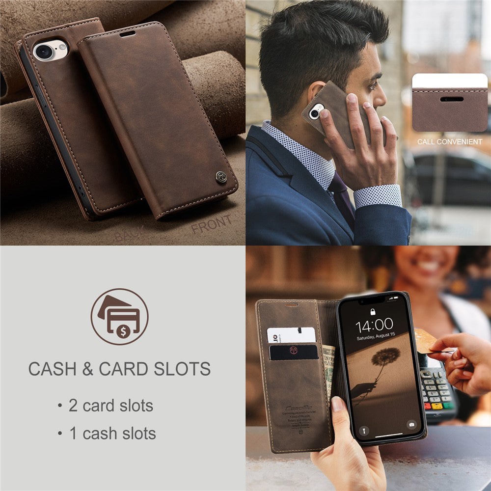 CASEME For iPhone 17th / 16th Wallet Case 013 Series PU Leather Phone Cover Stand