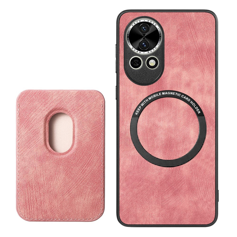 For Huawei nova 13 5G Magnetic Case Leather Back Cover with Detachable Card Holder