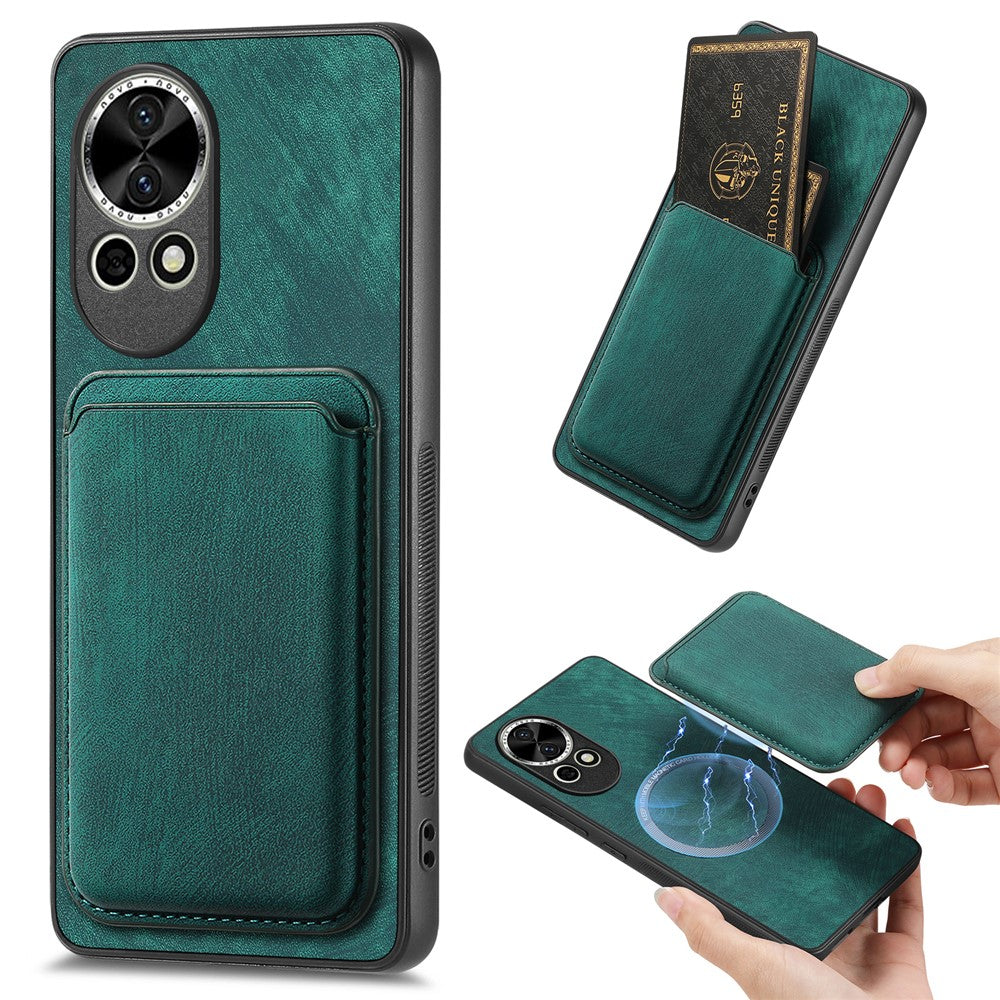 For Huawei nova 13 5G Magnetic Case Leather Back Cover with Detachable Card Holder