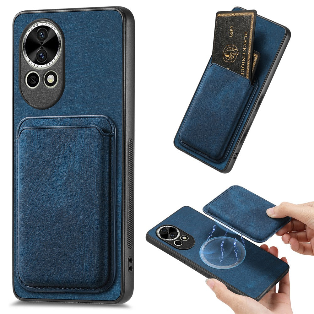 For Huawei nova 13 5G Magnetic Case Leather Back Cover with Detachable Card Holder