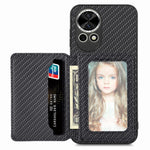 For Huawei nova 13 5G Case RFID Blocking Carbon Fiber Leather Phone Back Cover with Card Holder