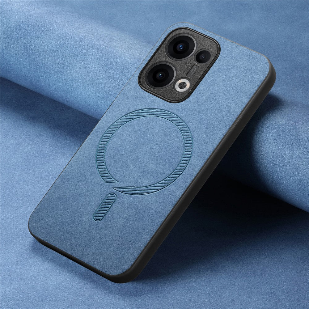 For Oppo Reno13 5G (Global) Leather Back Magnetic Case Skin-touch Phone Cover