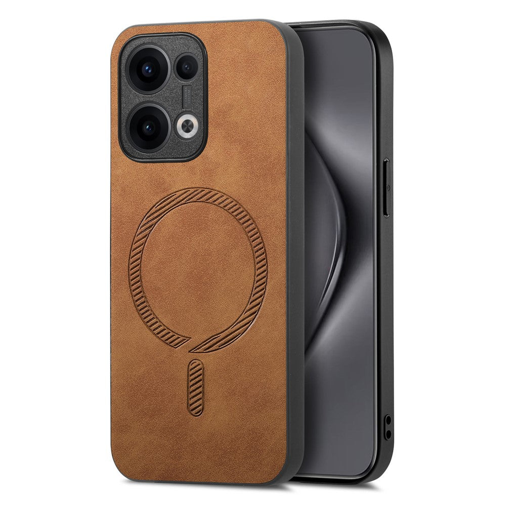 For Oppo Reno13 5G (Global) Leather Back Magnetic Case Skin-touch Phone Cover