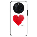 For Huawei Mate 50 Pro 4G Pattern Printing Tempered Glass Phone Case Hard PC Soft TPU Frame Anti-Scratch Shockproof Cover