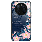 For Huawei Mate 50 Pro 4G Pattern Printing Tempered Glass Phone Case Hard PC Soft TPU Frame Anti-Scratch Shockproof Cover