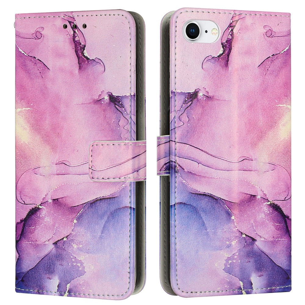 Til iPhone 17e / 16e Stand Cover Marmormønster PU Læder Tegnebog Telefoncover