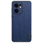 Oppo Reno13 F 5G (Reno 13 FS 5G) / 4G-cover med træstruktur, PU-læder og belagt PC TPU-mobilcover