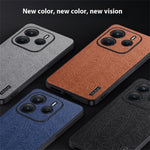 For Xiaomi Redmi Note 14 4G (163.25mm) Case Wood Texture PU Leather Coated PC TPU Phone Cover